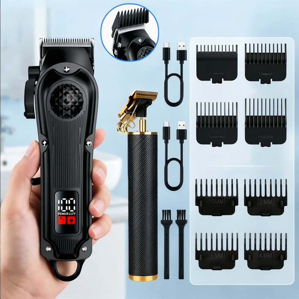 Men'S Grooming Blade - เครื่องตัดผมมืออาชีพพร้อมจอแสดงผล LED, เครื่องโกนหนวดไร้สายแบบชาร์จได้ & เครื่องโกนหนวดแบบ T-Blade