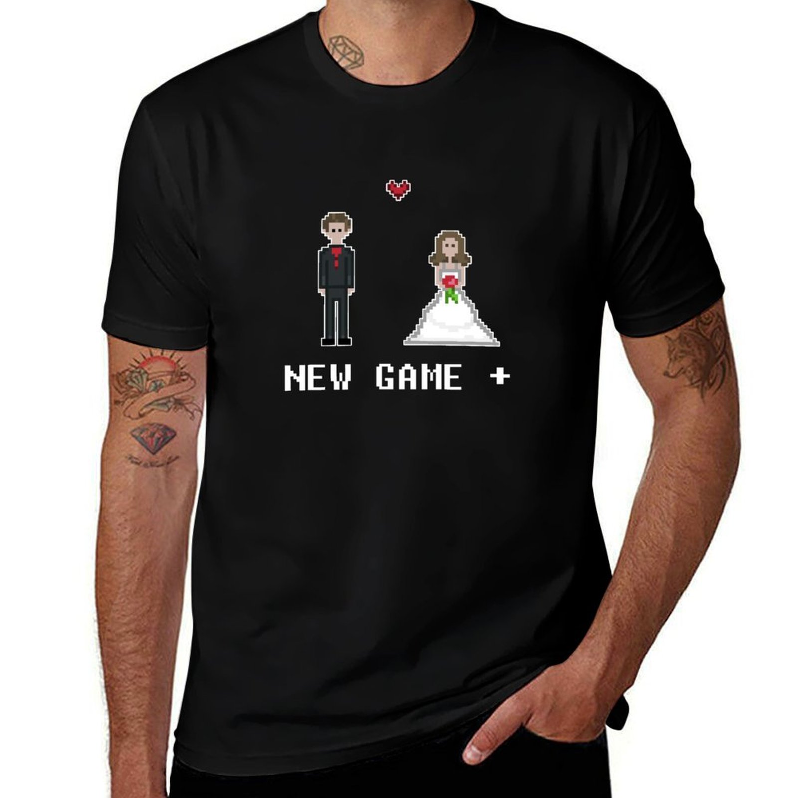Men'S Grooming Videos - วิดีโอเกมเวดดิ้ง นิวเกมพลัส 8 บิตเสื้อยืดเจ้าสาวและเจ้าบ่าว เสื้อยืดกีฬาแบบพื้นฐาน ดูดซับความชื้นได้ดี