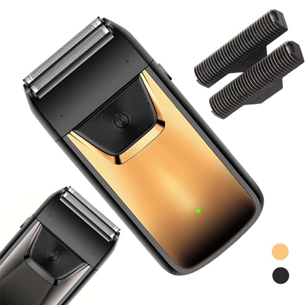 Men'S Grooming Blade - เครื่องโกนหนวดไฟฟ้าแบบมืออาชีพสำหรับผู้ชาย, เครื่องโกนหนวดแบบฟอยล์ชาร์จ USB สำหรับโกนศีรษะและตกแต่งหนวดเครา, อุปกรณ์กรูมมิ่งกันน้ำพร้อมใบมีดคู่ ของขวัญวันพ่อ