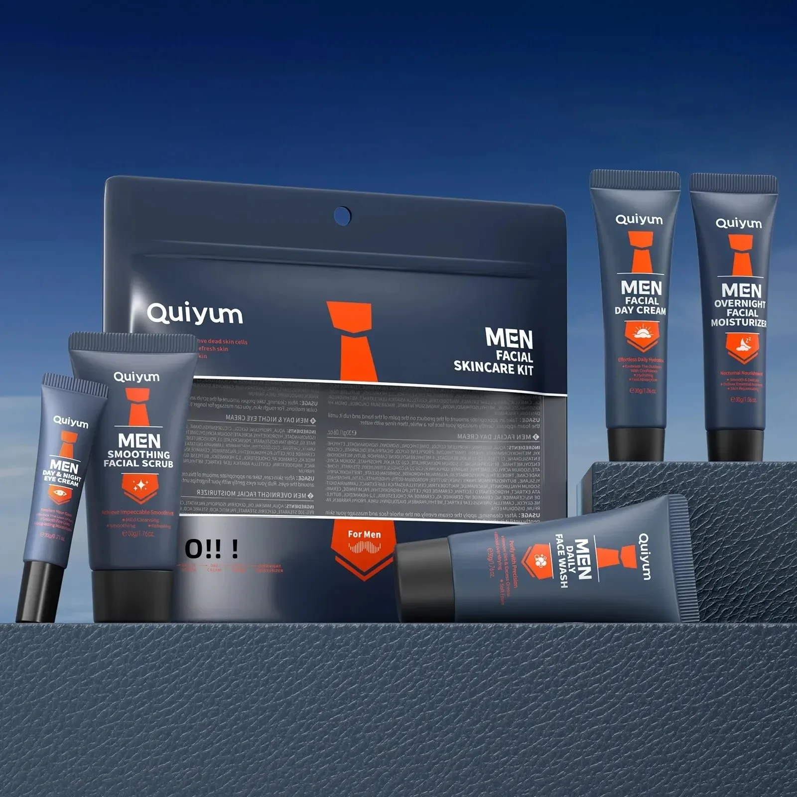 Mens Grooming Treatment - ชุดผลิตภัณฑ์ดูแลผิวสำหรับผู้ชาย 5 ชิ้น ประกอบด้วย สครับขัดผิว ครีมบำรุงผิวกลางวันและกลางคืน