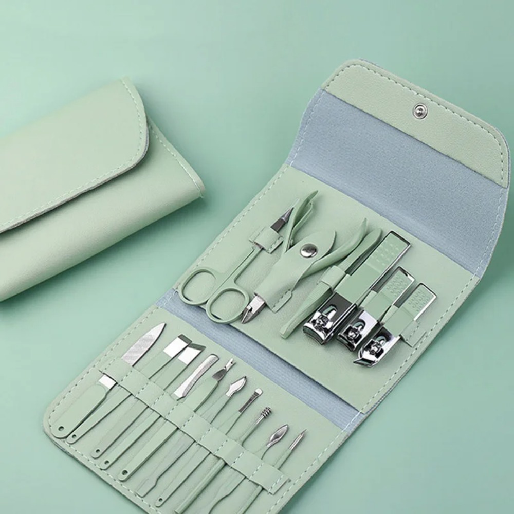 Mens Grooming Kit Gift - อุปกรณ์ที่ต้องมีที่บ้าน ชุดกรรไกรตัดเล็บอเนกประสงค์ 16 ชิ้น สำหรับแก้ไขปัญหาความต้องการที่หลากหลาย ชุดอุปกรณ์ดูแลเล็บมือ