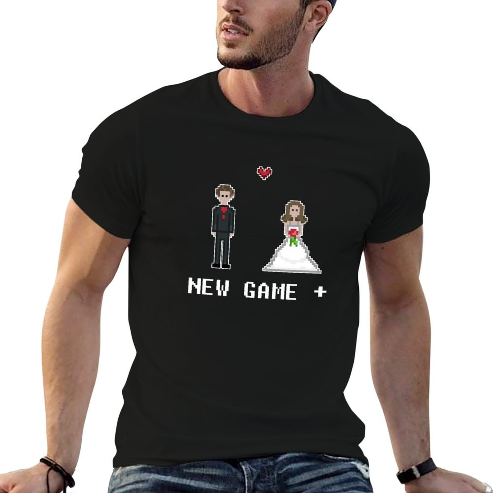 Men'S Grooming Videos - วิดีโอเกมเวดดิ้ง นิวเกมพลัส 8 บิตเสื้อยืดเจ้าสาวและเจ้าบ่าวขนาดใหญ่เสื้อยืดลำลองทรงหลวม