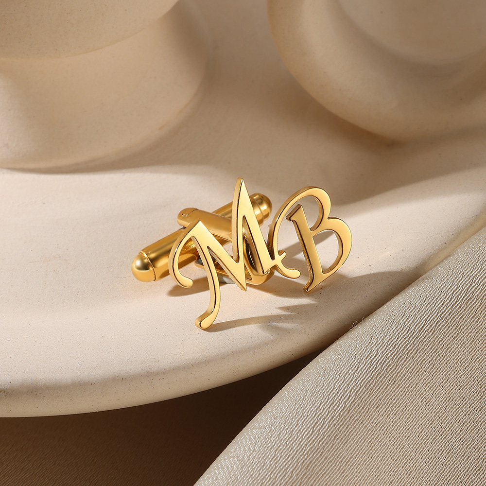 Men'S Grooming & Health Made Simple - ที่กําหนดเองจดหมายเริ่มต้น Cufflinks สําหรับผู้ชายสีสแตนเลสสตีล Cufflinks เจ้าบ่าวเสื้อสวมใส่เครื่องประดับงานแต่งงานของขวัญ