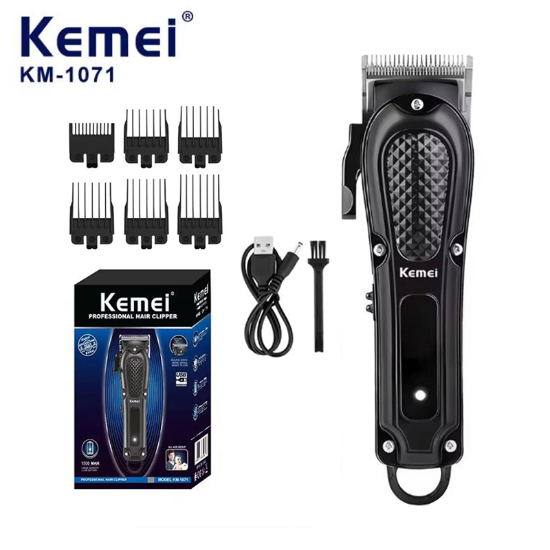Beard Trimmer Cordless - เครื่องตัดผมไฟฟ้า Kemei KM-1071 แบบชาร์จไฟได้ ไร้สาย สำหรับตัดแต่งหนวดเครา