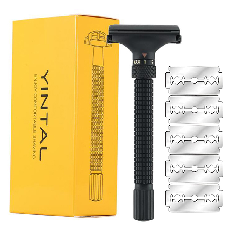Men'S Grooming Blade - ปรับความแม่นยํามีดโกนผู้ชาย-Double Edge ความปลอดภัยผีเสื้อทองเหลืองโลหะ Handle สําหรับเคราและหนวดกรูมมิ่ง 5